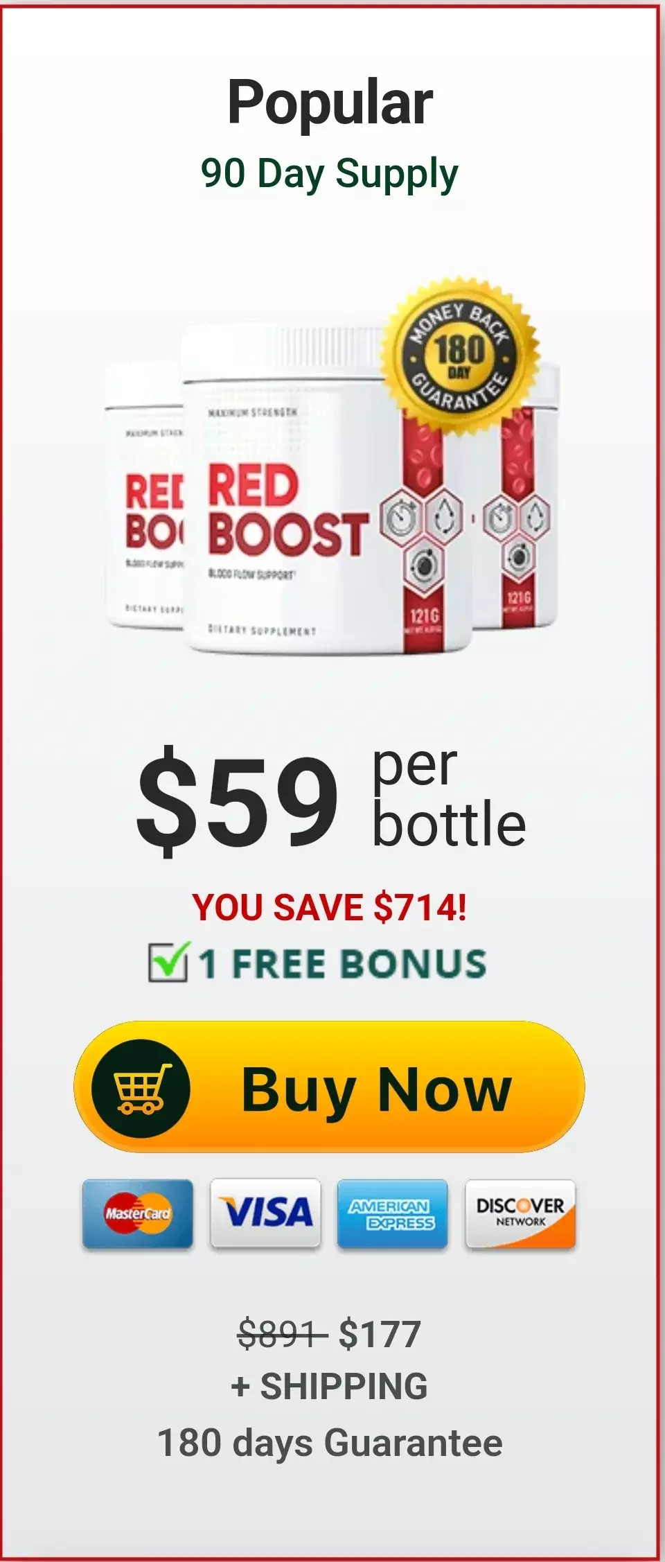 Red Boost™ 3 bottles pricing